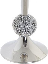 Kandelaars - candle holder aluminium acrylic 16x16x44 chromed - aluminium