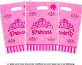 10 Uitdeelzakjes Roze Prinsessen Kroon - 16,5 x 25 cm - Cellofaan Plastic Traktatie Kado Zakjes - Snoepzakjes - Koekzakjes - Koekje - Cookie - Prinses - Princess - Pink