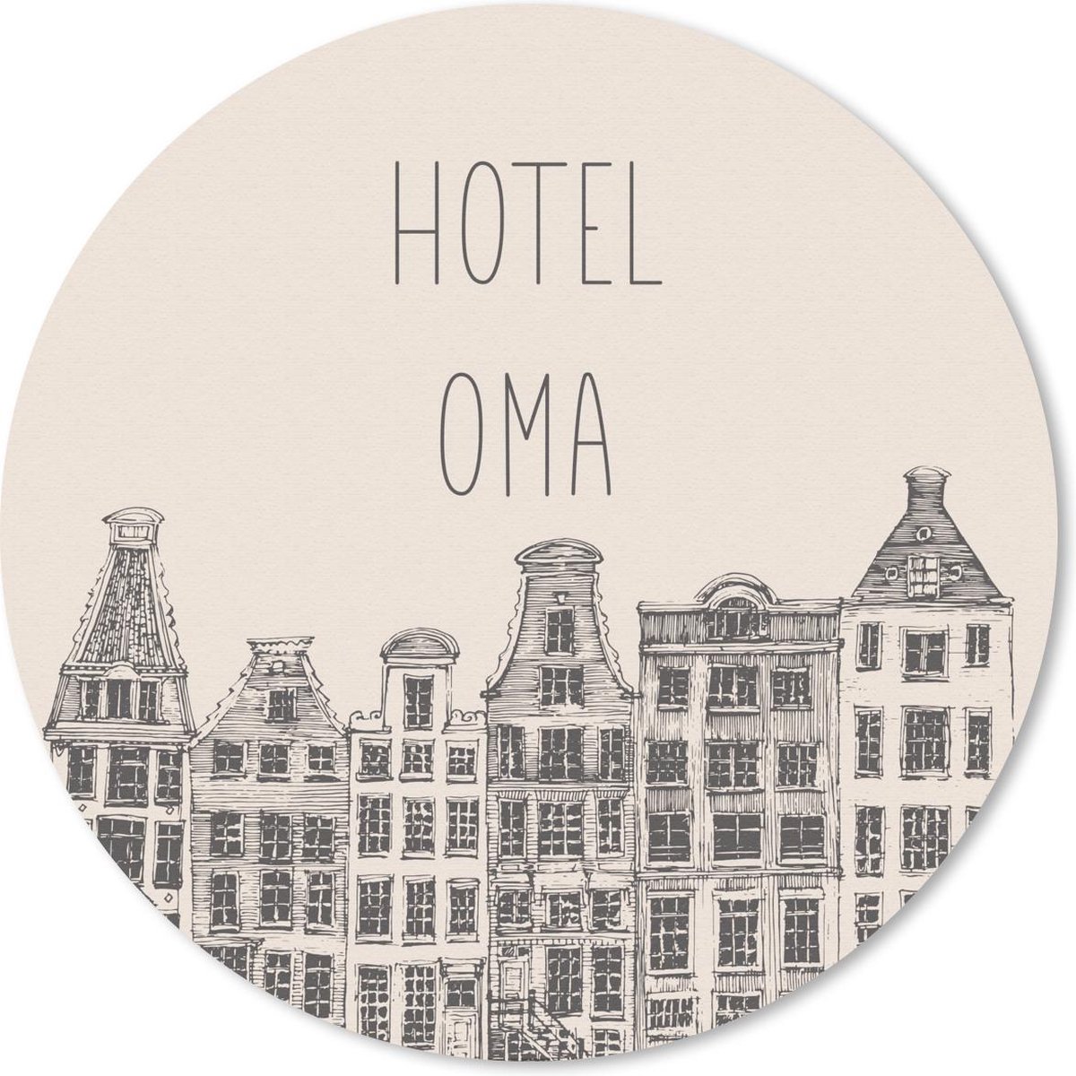 Muismat rond 50x50 cm - Mousepad Spreuken - Hotel oma - Oma - Quotes - Ronde muismatten