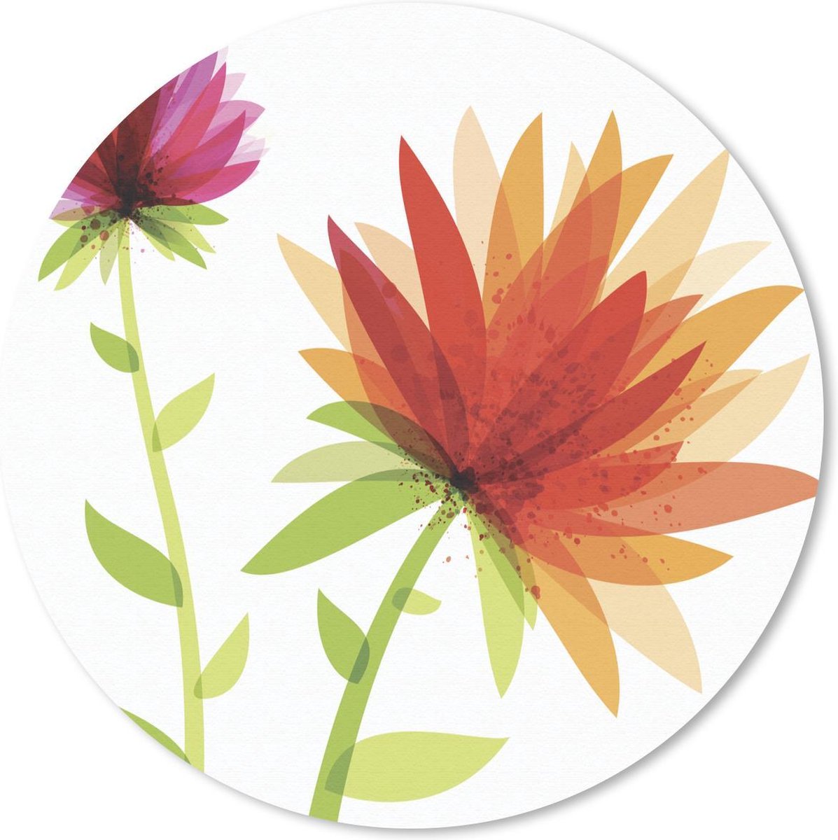 Muismat rond 40x40 cm - Mousepad Een abstracte bloemdessin illustratie - Ronde muismatten