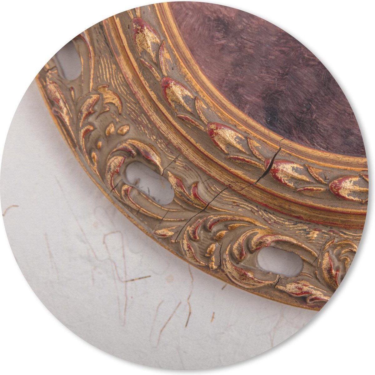 Muismat rond 40x40 cm - Mousepad Houten fotolijst - Ronde muismatten