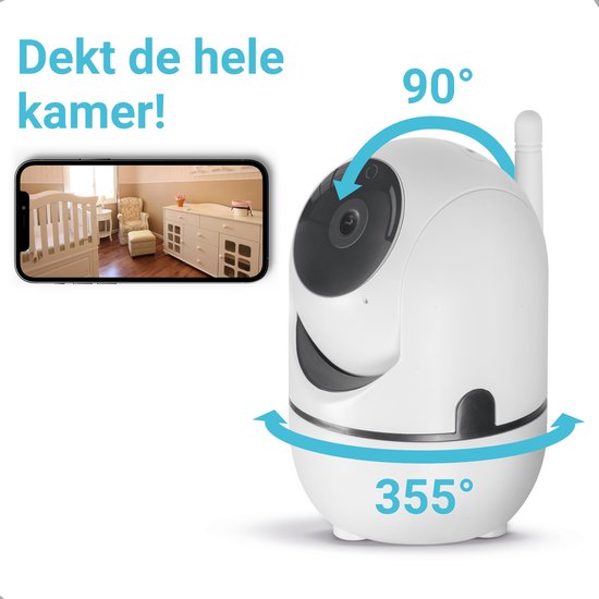 Smart beveiligingscamera - WiFi, Full HD 1080p - 360° draaibaar - nachtzicht - met microfoon en speaker - TUYA app - voor binnengebruik [BW2030] van Merkloos — afbeelding 4