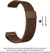 Bruin Metalen bandje Milanees voor 20mm Smartwatches (zie compatibele modellen) van Samsung, Pebble, Garmin, Huawei, Moto, Ticwatch, Seiko, Citizen en Q – 20 mm brown milanese smar