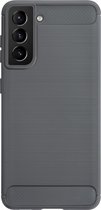 BMAX Carbon soft case hoesje geschikt voor Samsung Galaxy S21 Plus / Soft cover / Telefoonhoesje / Beschermhoesje / Telefoonbescherming - Grijs
