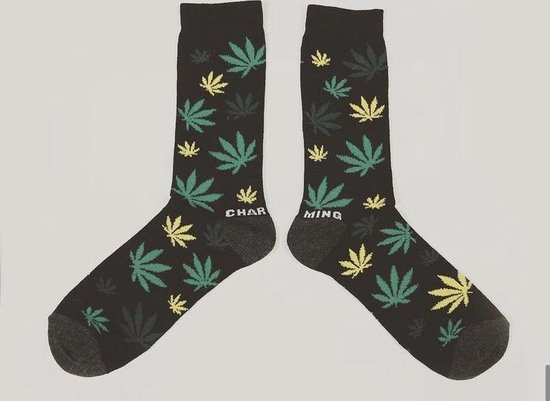 Wiet sokken - Wiet print sokken - Cannabis sokken - 4 Paar katoenen sokken - Maat 36-41