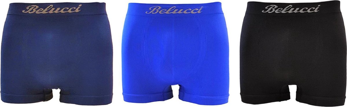Belucci boxershorts assorti kleuren A 3pack maat XL/XXL