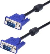 VGA naar VGA kabel - HD beeldweergave - 1,8 Meter - CE, FC en RoHS Gecertificeerd - Plug & Play  - Zwart en Blauw