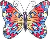 Onthewall | Vlinder | metaal & glas | mozaiek | paars | L | 21 x 31cm