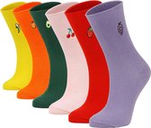 Geborduurde Dames Sokken | Fruits | 6 Paar | 37-41