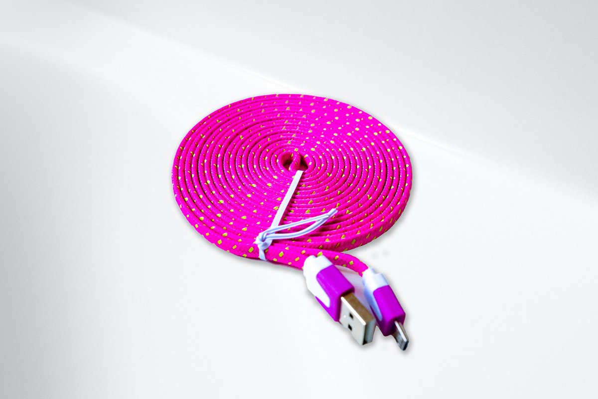Datakabel PS4 & Xbox One - 3 Meter Neon Roze