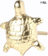 H&L deurknop - schildpad - meubelknop - goud - 4 x 5 cm - woonaccessoires - woondecoratie