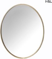 H&L spiegel - ovaal - goud - industrieel - 50 x 40 cm - woondecoratie