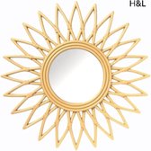 H&L spiegel - zon - rotan look - 50 cm - woondecoratie