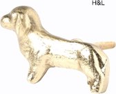 H&L deurknop - teckel - hond - meubelknop - goud - 7 x 4 cm - woonaccessoires - woondecoratie