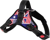 Honden Harnas - Honden Tuig - XS - Borstomvang 33-38cm - 10-20 kg - Anti Trek - Reflecterend - USA & UK Print