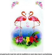 10 Transparante Uitdeelzakjes Flamingo 16,5 x 25 cm - Cellofaan Plastic Traktatie Kado Zakjes - Snoepzakjes - Koekzakjes - Koekje - Cookie - Feestje