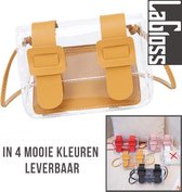 Lagloss Fashion Bag Tas Mode Oker Geel - Klein Modisch Transparant Tasje met Losse Binnentas - Type Lil Bag - Doorzichtige SchouderTas - 17x11x6 cm