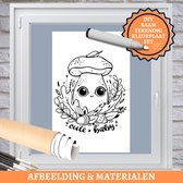 Art4Window Raamtekening Kleurplaat Set | "Herfst Paddestoel Cute" | hxb 106x165cm | Raamdecoratie | Creatief Schilderen | Decoratie Herfst | Raamschildering Raamstickers Raamverf