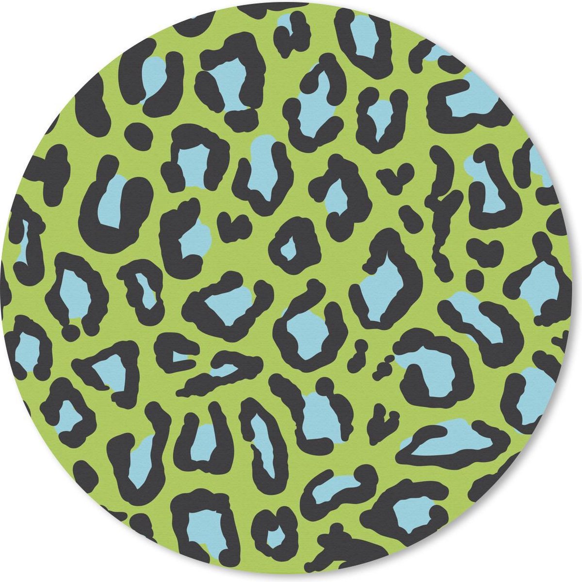 Muismat rond 50x50 cm - Mousepad Panterprint - Groen - Blauw - Ronde muismatten