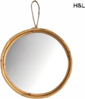 H&L spiegel - rotan frame - 30 cm - woondecoratie
