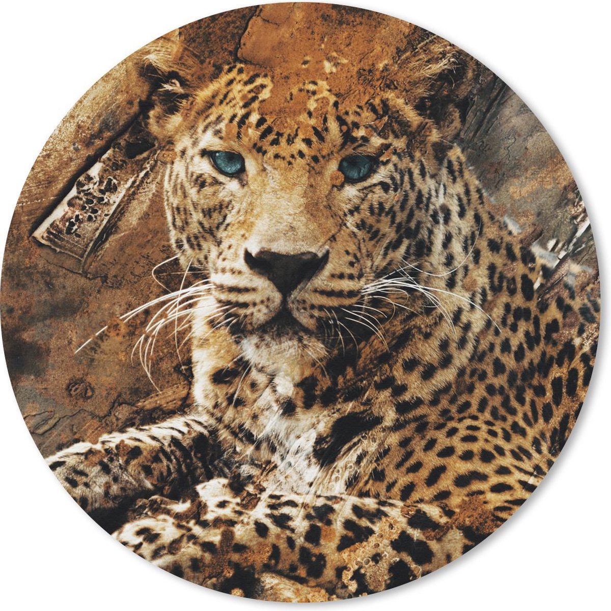 Muismat rond 40x40 cm - Mousepad Luipaard - Dieren - Wild - Ronde muismatten