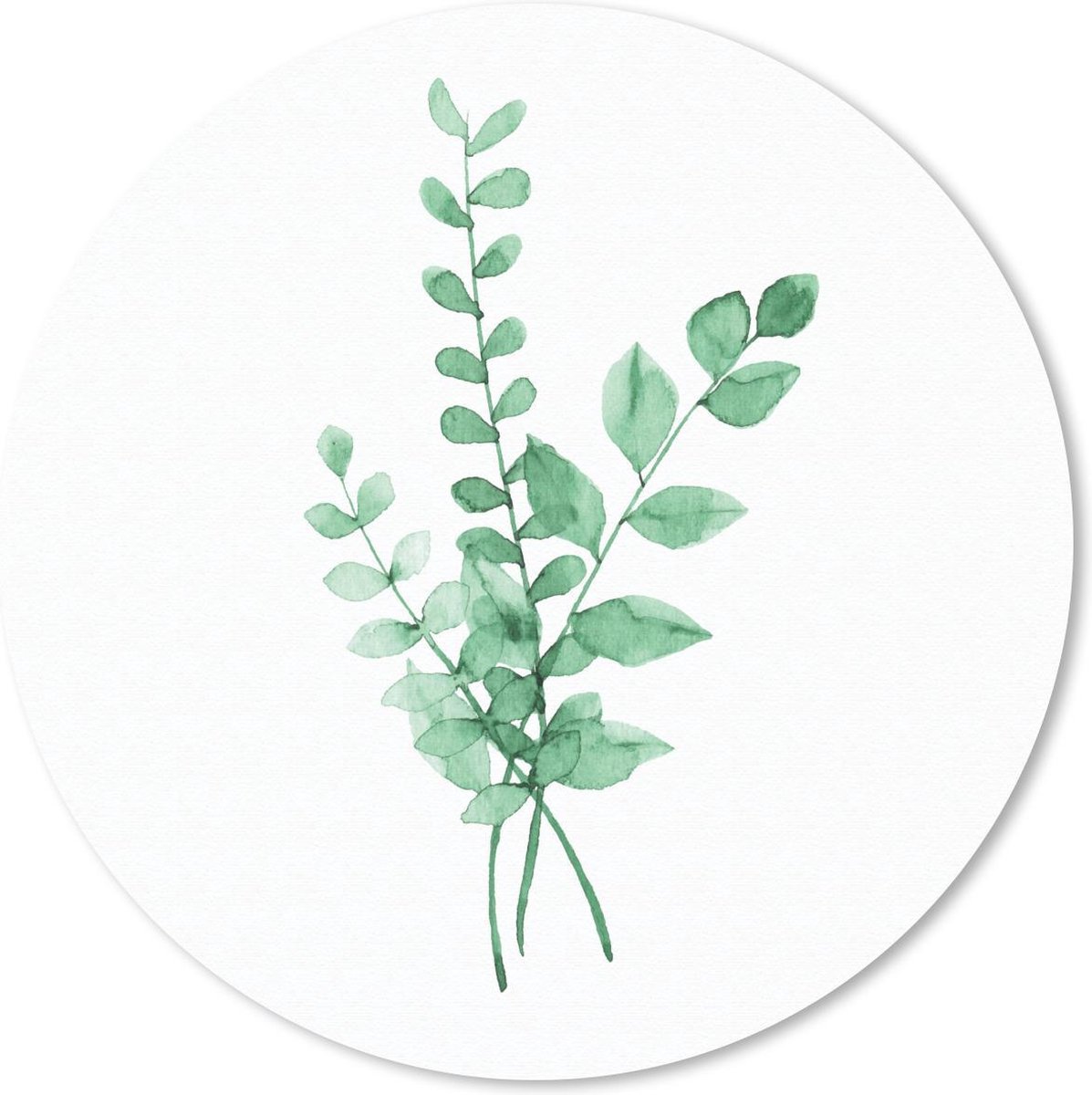 Muismat rond 40x40 cm - Mousepad Waterverf - Bladeren - Planten - Ronde muismatten