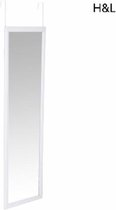 H&L deurspiegel - wit - deurhanger spiegel - inclusief haken - 30 x 120 cm