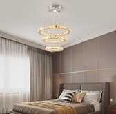 Luxe Hanglamp - Kristallen Chandelier / Kroonluchter met ringen - Verstelbare verlichting - Kristal - Koele en warme verlichting