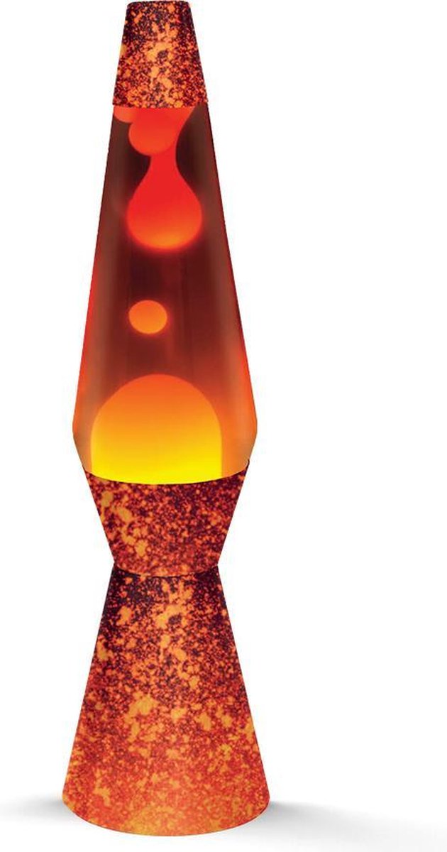 i-Total lavalamp conische voet | thema vulkaan | oranje lava oranje vloeistof