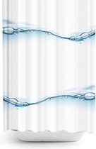 Zethome Waterdrop - Douchegordijn 180x200 cm  - Badkamer Gordijn - Shower Curtain - Waterdicht - Een Stuk - Sneldrogend en Anti Schimmel -Wit Blauw