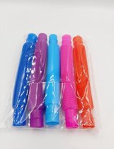 Magic Fidget Pop&Twist - Wacky Tubes - 5 stuks  Fidget Toy - Paars - Rose - Rood - Blauw - Donker blauw