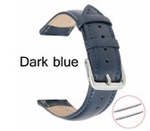 Horlogebandje- donkerblauw- leer-glad- 18 mm-Charme Bijoux
