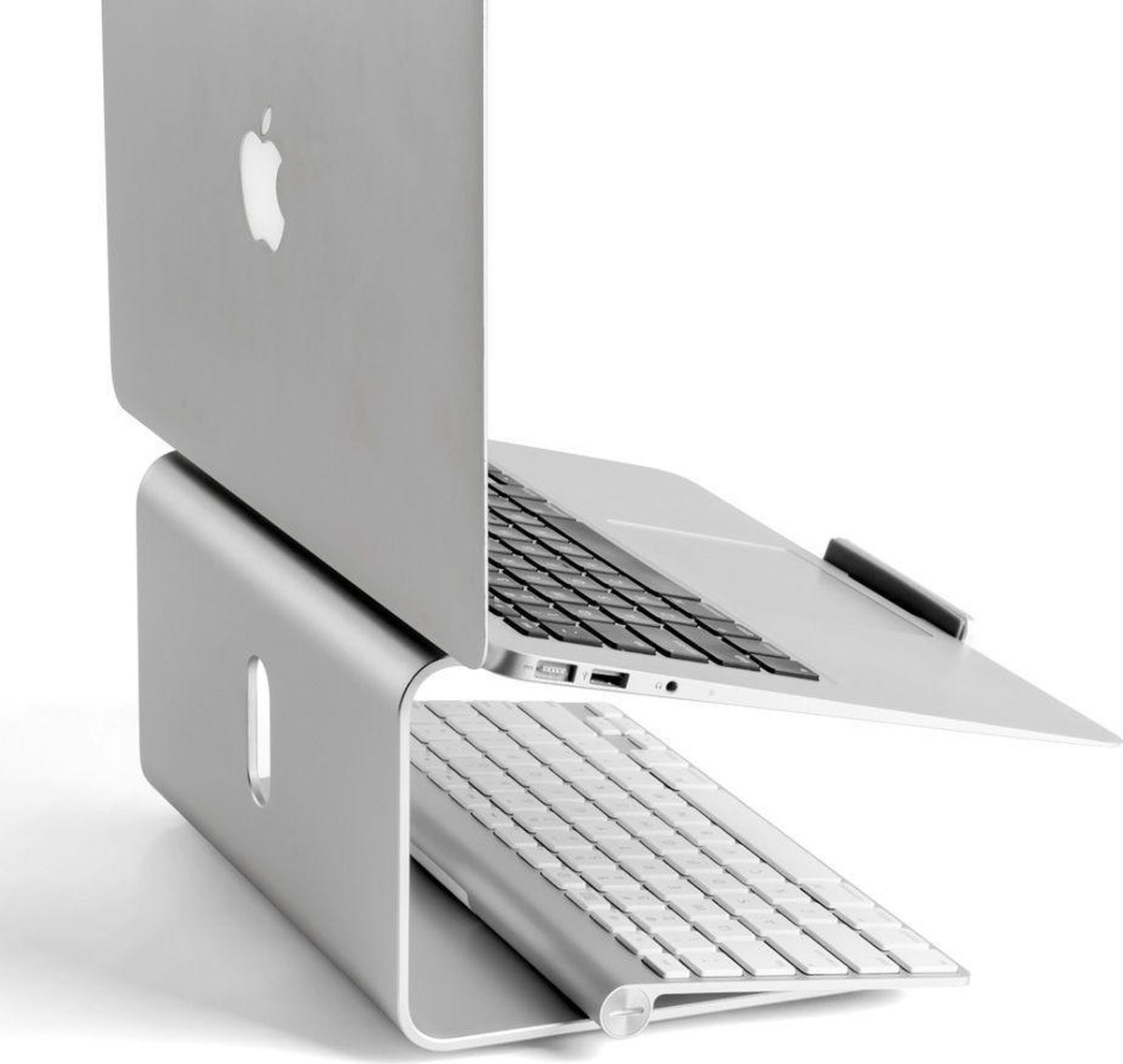 Laptopstandaard draaibaar - kleur zilvergrijs - geschikt van 11 tot 17 inch laptops - o.a. geschikt voor MacBook