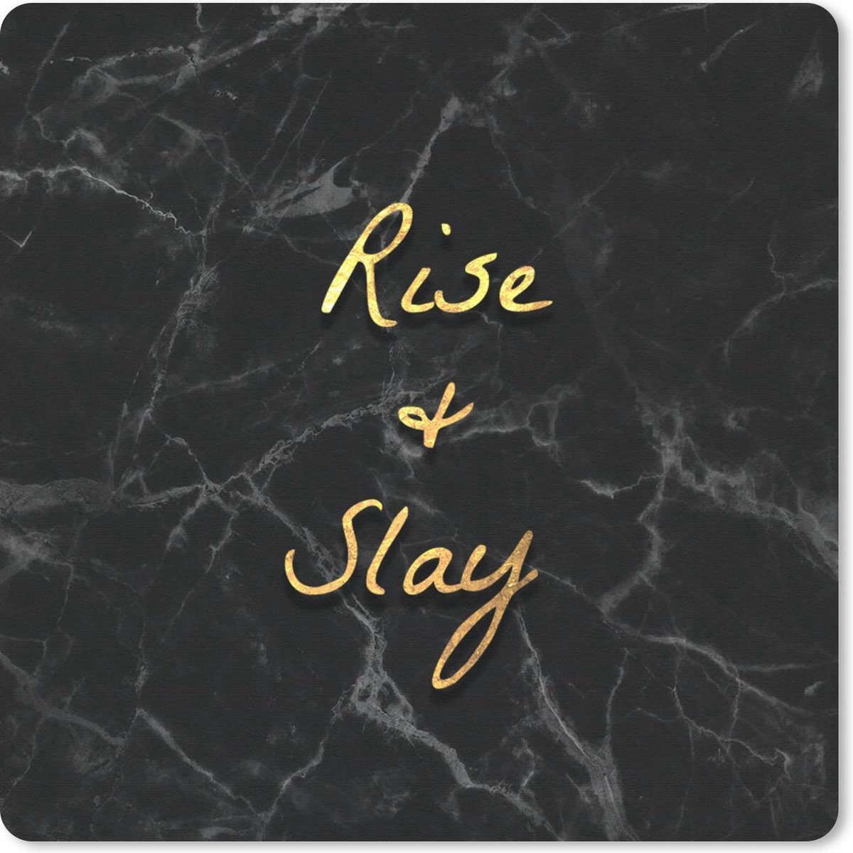 Muismat 30x30 cm - Mousepad Quotes - Spreuken - Goud - Marmer print - Muismatten