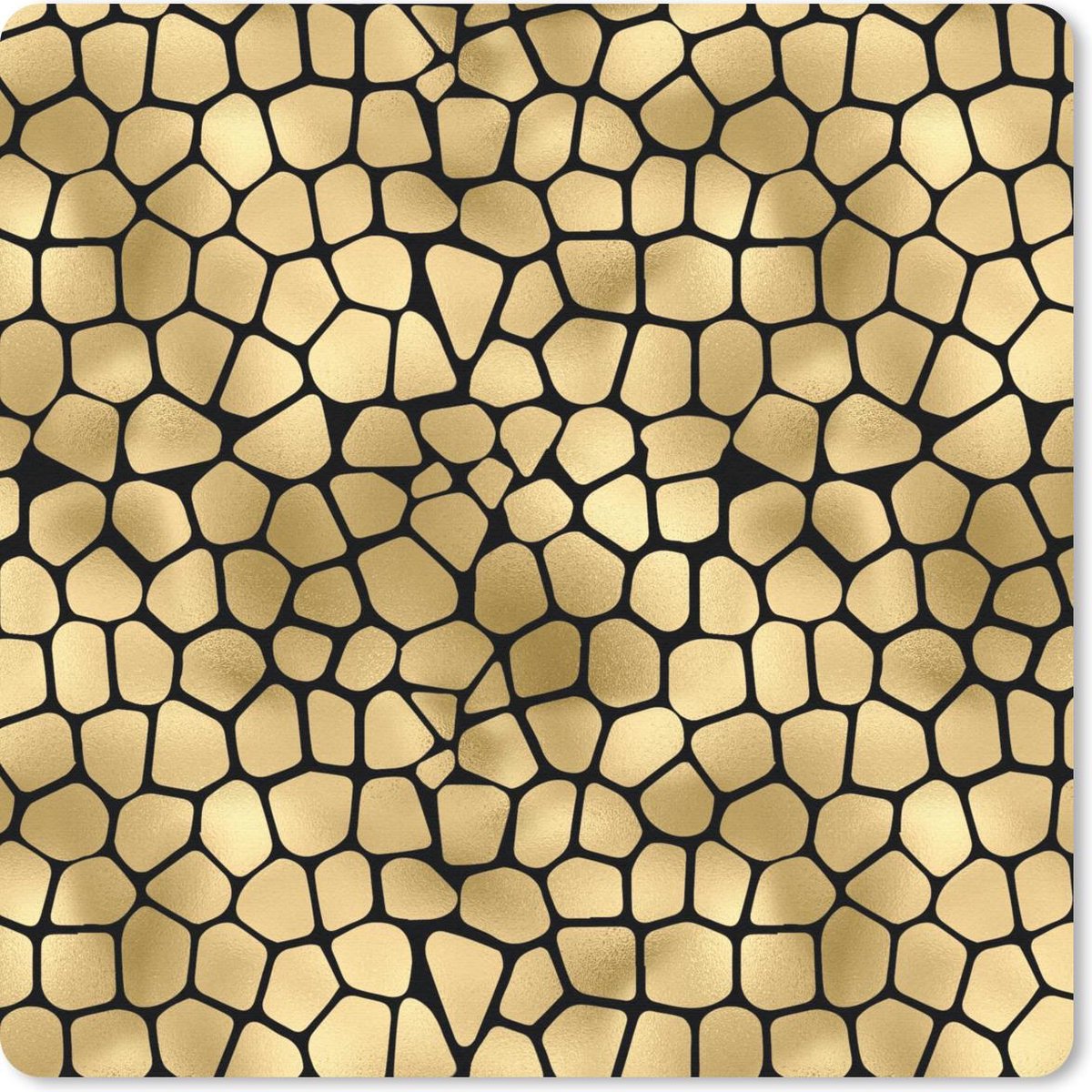 Muismat 20x20 cm - Mousepad Patronen - Vormen - Goud - Muismatten