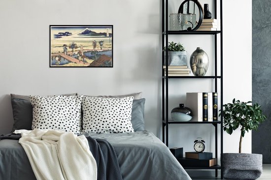 Photo encadrée - Nakahara dans la province de Sagami - Peinture de Katsushika Hokusai cadre photo noir 60x40 cm - Affiche encadrée (Décoration murale salon / chambre)