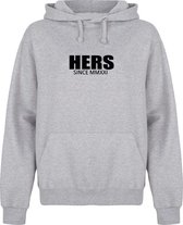 HIS & HERS couple hoodies grijs (HERS - maat S) | Gepersonaliseerd met datum | Matching hoodies | Koppel hoodies