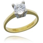 Huiscollectie 14 karaats Gouden Solitaire Dames Ring Zirkonia