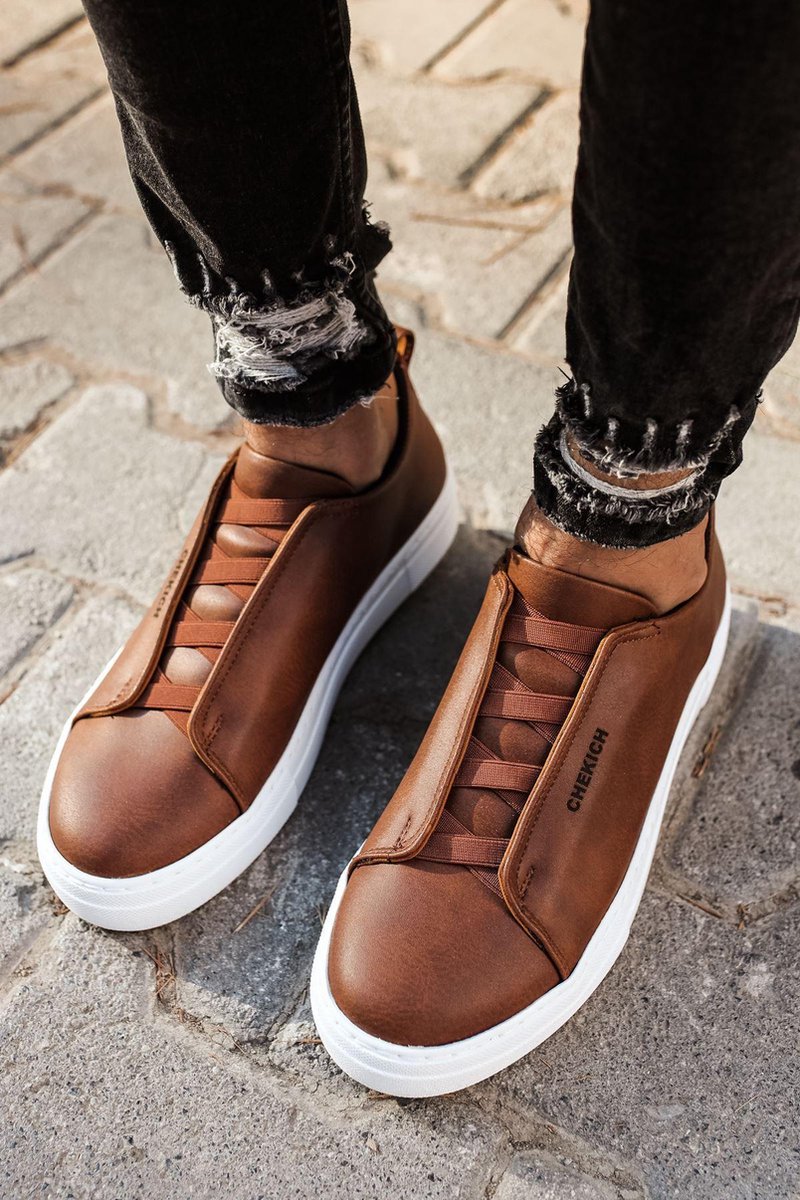Chekich Heren Sneaker bruin schoenen CH013 - Schoenen.nl