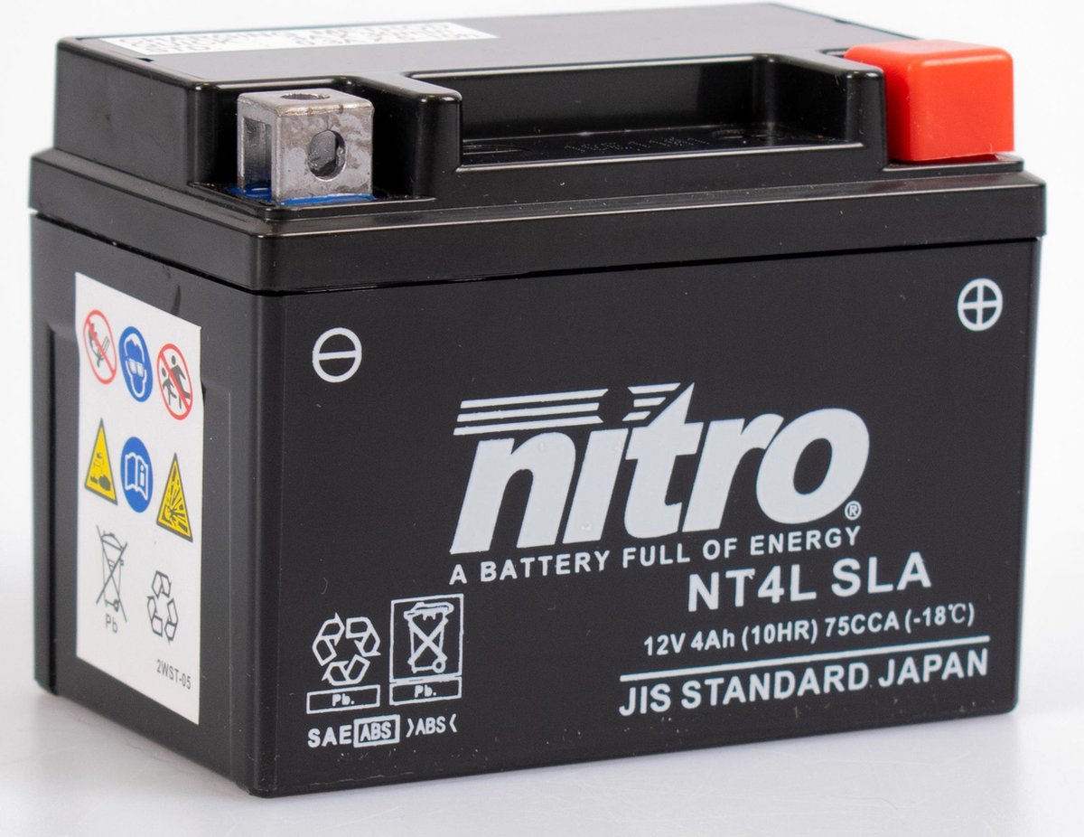 Batterie gel NITRO - 12V 4Ah - convient à de nombreux scooters 2 temps  (sans entretien) | bol.com