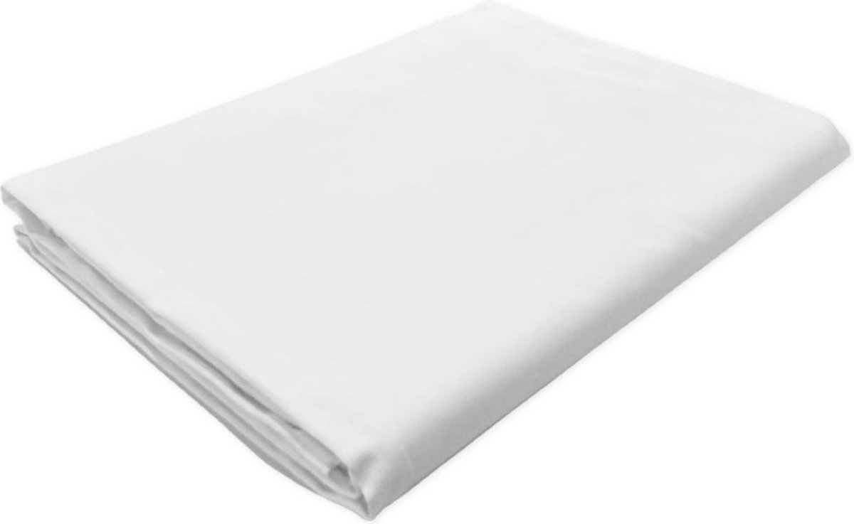 Wit damast tafelkleed 140 rond (Hotelkwaliteit: 250 gr/m2) - 100% katoen