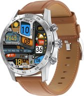 Belesy® ROTARY - Smartwatch Heren – Smartwatch Dames - Horloge – Stappenteller – Calorieën - Hartslag – Sporten - Splitscreen - Kleurenscherm - Full Touch - Bluetooth Bellen – Zilv