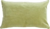 Hoyz | Velvet Chambray Pea Groen Kussen | 30 X 50 | Sierkussen Voor Woonkamer Of Slaapkamer