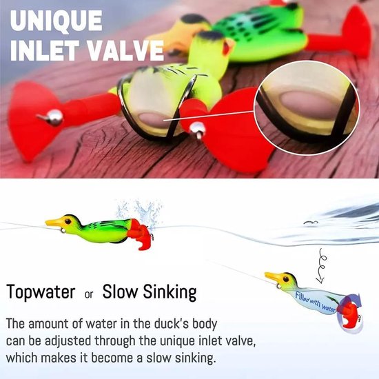 Leurre De Pêche Canard 3D Topwater - 12cm 28g, Avec Pieds Tournants, Pour Gros Poissons