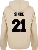 TOGETHER SINCE couple hoodies beige (SINCE - maat XS) | Gepersonaliseerd met datum | Matching hoodies | Koppel hoodies