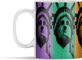Mok - Vrijheidsbeeld in drie kleuren - 350 ml - Beker