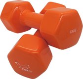Bol.com Foxfit Dumbbell set - 2 x 6kg - Rubber - Oranje aanbieding