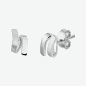 YO&NO - Oorbellen - Zilver - Oorknoppen - Krul - 5/10mm - Sieraden vrouw - Gerhodineerd - Zilver 925