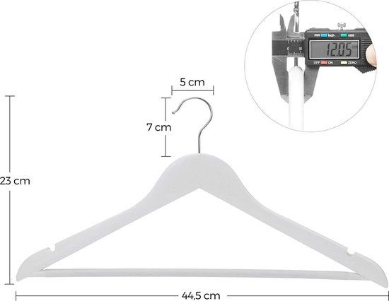 Houten kleerhanger, Set van 20, Pakhanger, houten Hanger, anti-slip, Inkepingen in de Houten kleerhanger, Set van 20, Pakhanger, houten Hanger, anti-slip, Inkepingen in de