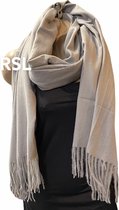 Sjaal warm effen kleur lichtgrijs 180/78cm